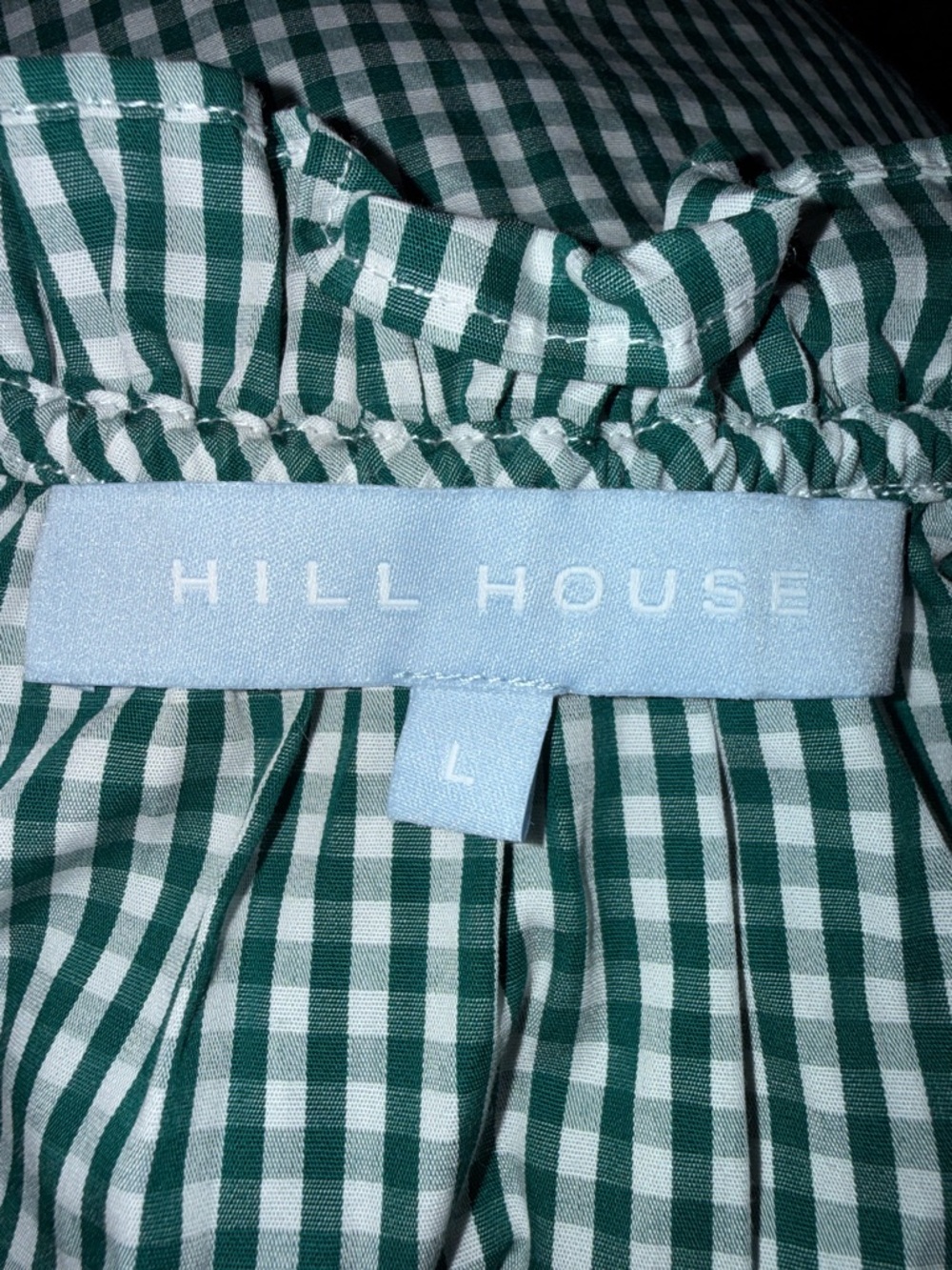 Hill House Katherine Nap Dress in Emerald Green Gingham Size Large - Picture 2 of 10